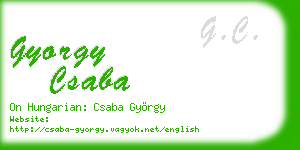 gyorgy csaba business card